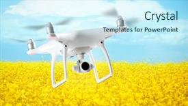  Presentation with smart agriculture - Colorful theme enhanced with flying over field smart agriculture backdrop and a cool aqua colored foreground