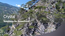  Presentation with forest morning - Beautiful presentation theme featuring flying over pine tree forest backdrop and a gray colored foreground