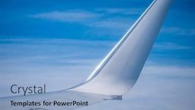  Presentation with airplane - Colorful presentation enhanced with flying-over-the-clouds-inflight backdrop and a light blue colored foreground