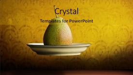  Presentation with flying doves temp plate - Cool new presentation theme with fantasy food - flying pear on a plate backdrop and a gold colored foreground