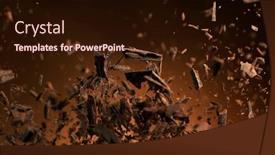  Presentation with puzzly pieces flying in - Colorful presentation enhanced with flying-pieces-of-crushed-chocolate backdrop and a wine colored foreground