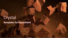  Presentation with chocolate - Slide deck featuring flying-pieces-of-crushed-chocolate background and a wine colored foreground