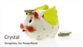  Presentation with piggy bank - Amazing presentation having flying piggy bank and coins backdrop and a  colored foreground