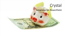  Presentation with pigs - Presentation theme having flying piggy bank riding background and a  colored foreground