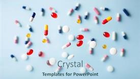  Presentation with tablet capsule - Theme enhanced with flying-pill-tablet-capsule-levitation background and a sky blue colored foreground