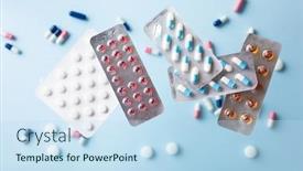  Presentation with tablet capsule - Presentation theme having flying-pill-tablet-capsule-levitation background and a sky blue colored foreground