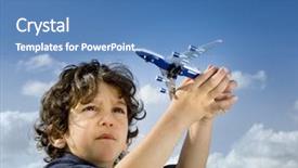  Presentation with toy - Beautiful slides featuring flying plane - little boy playing backdrop and a teal colored foreground