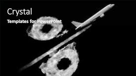  Presentation with percentage - Presentation theme with flying-plane-with-air-trail background and a black colored foreground