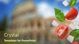  Presentation with salad - Audience pleasing theme consisting of flying-salad-on-colosseum backdrop and a violet colored foreground