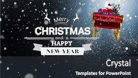  Presentation with santa sleigh - Beautiful theme featuring flying santa sleigh and christmas backdrop and a dark gray colored foreground
