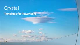  Presentation with cloud - Slide deck having flying-saucer-shaped-white-cloud background and a teal colored foreground