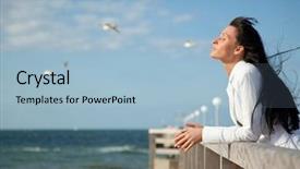  Presentation with flying - Audience pleasing theme consisting of flying seagulls in background feeling backdrop and a light blue colored foreground