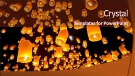  Presentation with lanna lantern - Presentation design with yeepeng festival thai lanna background and a tawny brown colored foreground