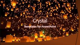  Presentation with lanna lantern - PPT theme having yeepeng festival thai lanna background and a wine colored foreground