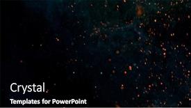  Presentation with flying - Presentation design enhanced with flying-sparks-isolated-on-black background and a black colored foreground