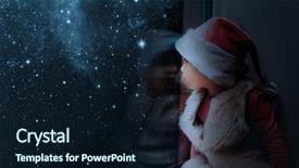  Presentation with person looking out in nature - Amazing theme having flying stars - child looks out the window backdrop and a wine colored foreground