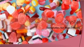  Presentation with freeze - Cool new presentation theme with flying-sweet-candies-up backdrop and a red colored foreground
