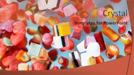  Presentation with air - Colorful PPT layouts enhanced with flying-sweet-candies-up backdrop and a coral colored foreground