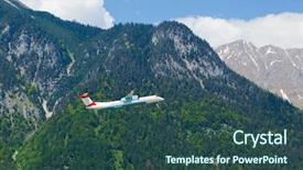  Presentation with airplane - Cool new presentation with flying turboprop airplane against apls backdrop and a ocean colored foreground