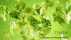  Presentation with healthy eating - Cool new presentation theme with flying-vegetable-salad-isolated backdrop and a yellow colored foreground