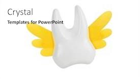  Presentation with fairy - Slide set with flying-white-tooth-with-yellow background and a white colored foreground