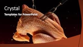  Presentation with food grill - Slide set having flames isolated on black background background and a black colored foreground