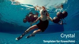  Presentation with black woman - Slides enhanced with flying woman with black balloons background and a ocean colored foreground