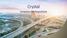  Presentation with aerial - Presentation theme enhanced with flyover - aerial view of overpass background and a sky blue colored foreground