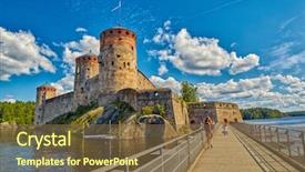  Presentation with flyover - Audience pleasing presentation design consisting of flyover - bridge to the olavinlinna olofsborg backdrop and a tawny brown colored foreground