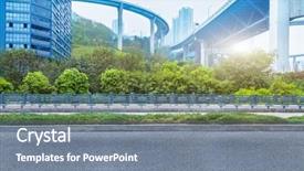  Presentation with flyover - Beautiful slide set featuring flyover - chongqing cityscape backdrop and a gray colored foreground