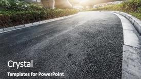  Presentation with shanghai - Beautiful slide set featuring flyover - empty road overpass of shanghai backdrop and a dark gray colored foreground