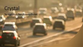  Presentation with traffic congestion - Colorful PPT layouts enhanced with flyover - heavy morning city traffic congestion backdrop and a coral colored foreground