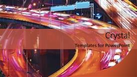  Presentation with night highway accidents - Beautiful slide deck featuring flyover - highway traffic at night backdrop and a red colored foreground