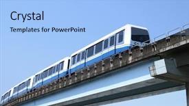  Presentation with mass - PPT theme consisting of flyover - mass rapid transit background and a light blue colored foreground