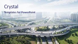  Presentation with road improvement - Theme featuring flyover - road junction in midtown background and a sky blue colored foreground