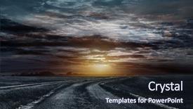  Presentation with light from dark sky god - Amazing PPT theme having flyover - road to the sky backdrop and a wine colored foreground