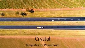  Presentation with highway - PPT theme having flyover - top view of highway background and a gold colored foreground