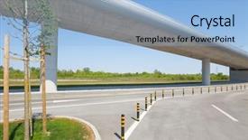  Presentation with flyover - Colorful theme enhanced with flyover over road and green backdrop and a light blue colored foreground