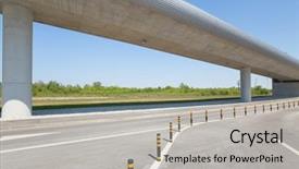  Presentation with flyover - PPT theme having flyover over road and green background and a light gray colored foreground