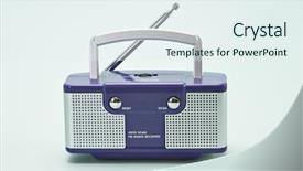  Presentation with light blue - Beautiful presentation theme featuring wavelength - fm radio receiver with antenna backdrop and a sky blue colored foreground