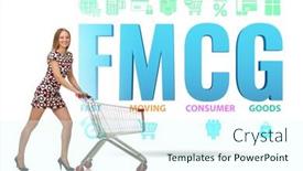  Presentation with fmcg - Slide set featuring fmcg-concept-fast-moving-consumer background and a cool aqua colored foreground