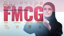  Presentation with fmcg - Slide set with fmcg-concept-fast-moving-consumer background and a coral colored foreground