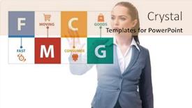  Presentation with fmcg - Theme consisting of fmcg-concept-fast-moving-consumer background and a coral colored foreground