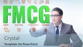  Presentation with fmcg - Slides consisting of fmcg-concept-fast-moving-consumer background and a light blue colored foreground