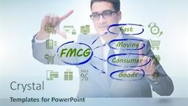  Presentation with fmcg - Slide set having fmcg-concept-fast-moving-consumer background and a light blue colored foreground
