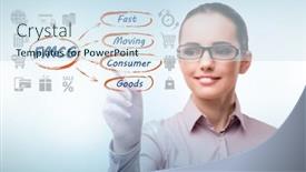  Presentation with fmcg - PPT theme with fmcg-concept-fast-moving-consumer background and a sky blue colored foreground