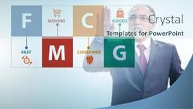  Presentation with fmcg - Presentation theme featuring fmcg-concept-fast-moving-consumer background and a sky blue colored foreground