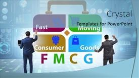  Presentation with fmcg - Slide set with fmcg-concept-fast-moving-consumer background and a light blue colored foreground