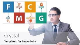  Presentation with fmcg - Presentation theme consisting of fmcg-concept-fast-moving-consumer background and a light gray colored foreground