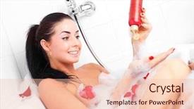  Presentation with foam - Audience pleasing PPT layouts consisting of beautiful brunette bride in wedding dress wear gloves backdrop and a lemonade colored foreground